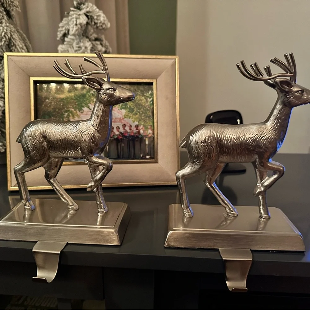 Silver Deer Stocking Holder
